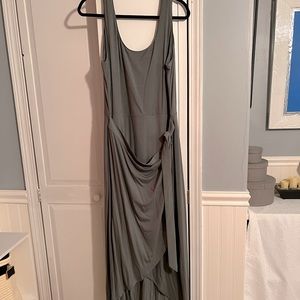 WHBM NWT moss green faux wrap maxi dress